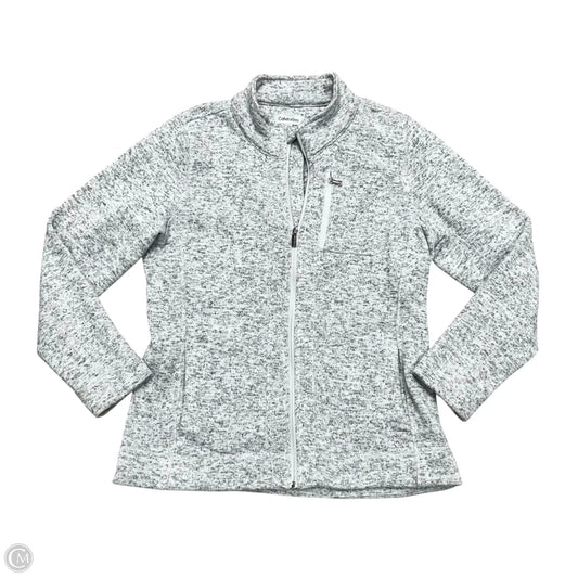 Jacket Fleece By Calvin Klein In Grey, Size: L