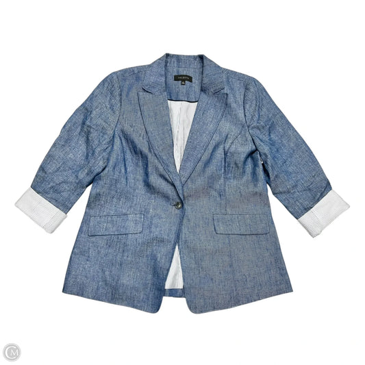 Blazer By Talbots In Blue Denim, Size: L