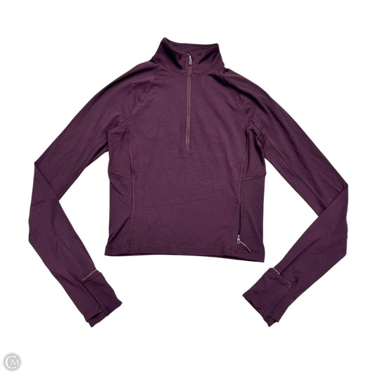 Athletic Top Long Sleeve Collar By Lululemon In Maroon, Size: Xs