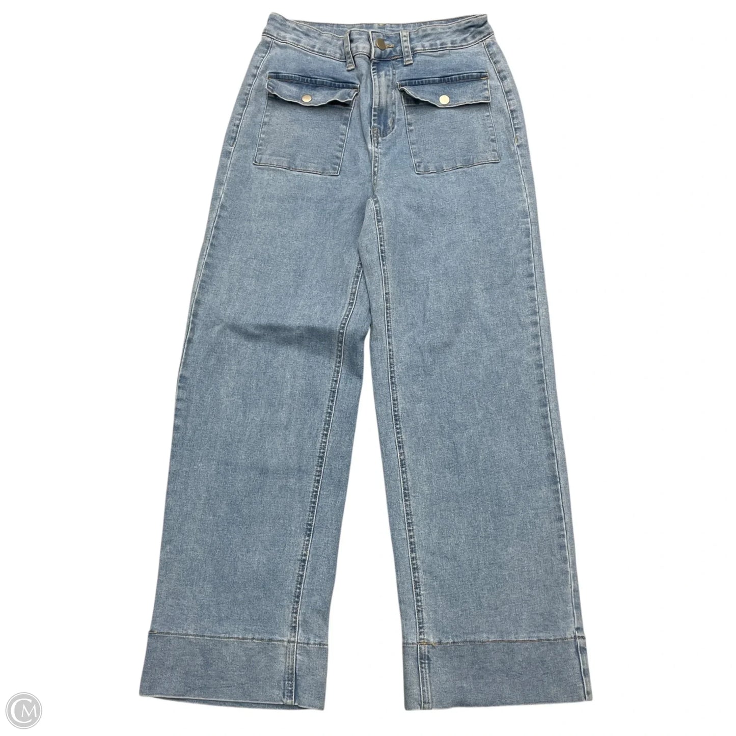 Jeans Wide Leg In Blue Denim, Size: S
