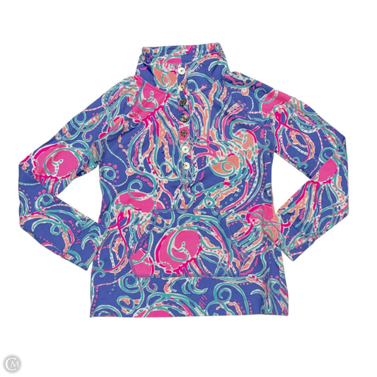 Top Long Sleeve Designer By Lilly Pulitzer In Blue & Pink, Size: S
