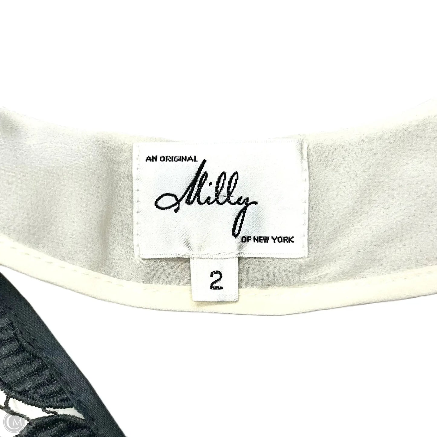 Blouse Designer By Milly In Black & Cream, Size: Xs
