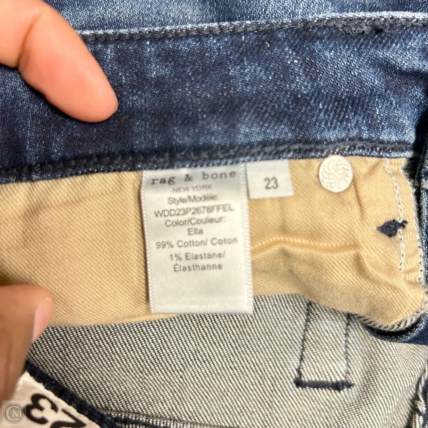 Jeans Skinny By Rag And Bone In Blue Denim, Size: 0
