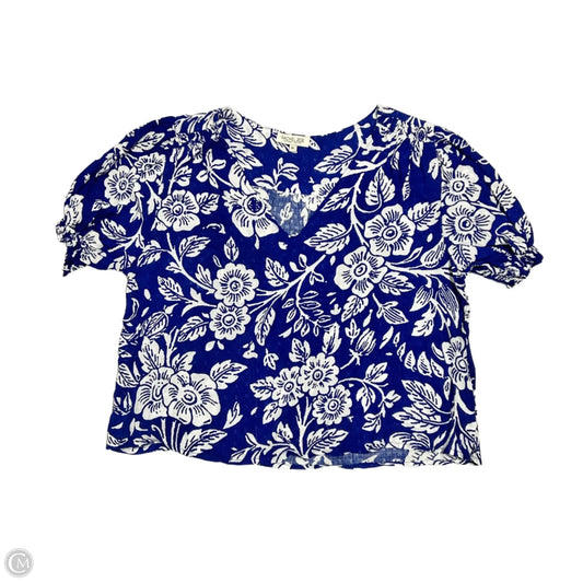 Top Short Sleeve By Rachel Zoe In Blue & White, Size: Xl