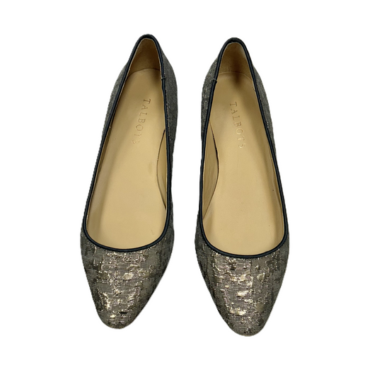Shoes Flats By Talbots In Black & Gold, Size: 5.5