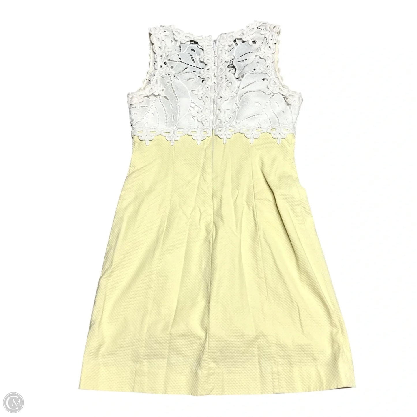 Dress Designer By Lilly Pulitzer In White & Yellow, Size: Xs