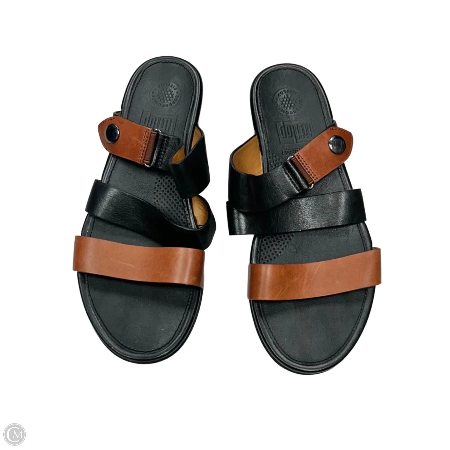 Sandals Flats By Fitflop In Black & Brown, Size: 7