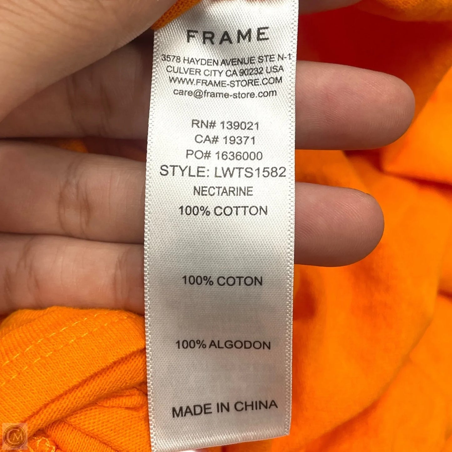 Top Short Sleeve By Frame In Orange, Size: S