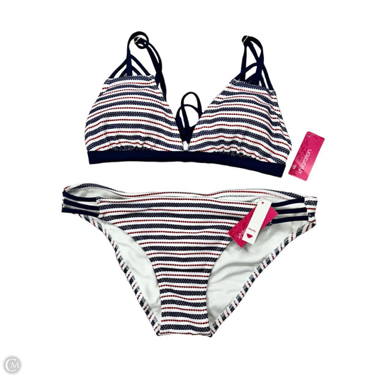 Swimsuit 2pc By Xhilaration In Blue Red & White, Size: L