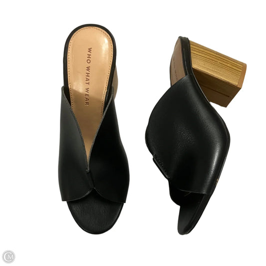 Sandals Heels Block By Who What Wear In Black, Size: 6