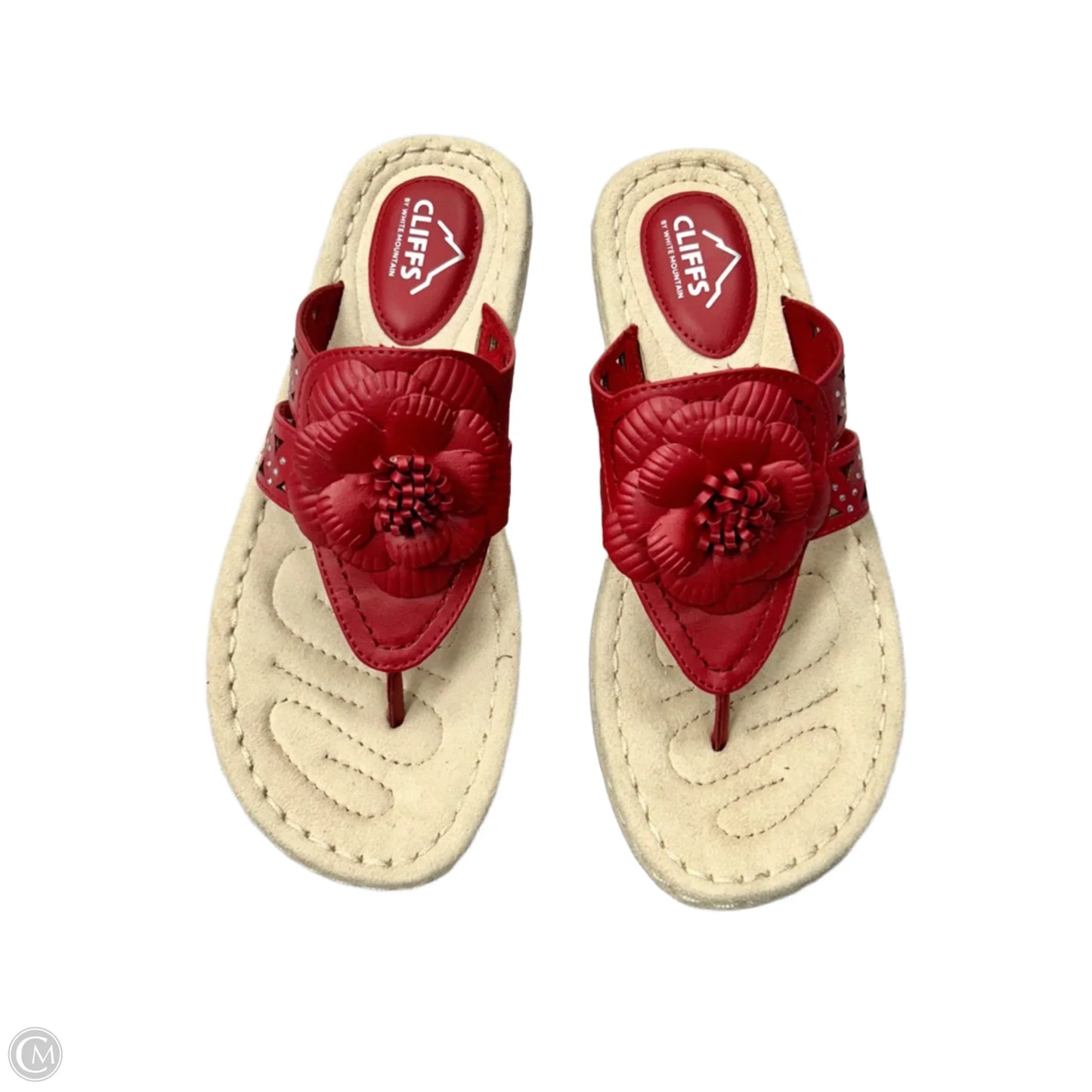 Sandals Heels Wedge By White Mountain In Red, Size: 8