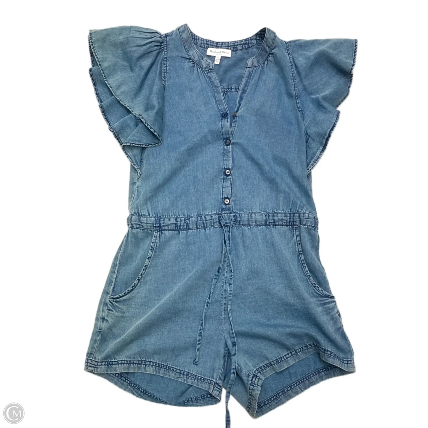 Romper By Michael Stars In Blue Denim, Size: Xs
