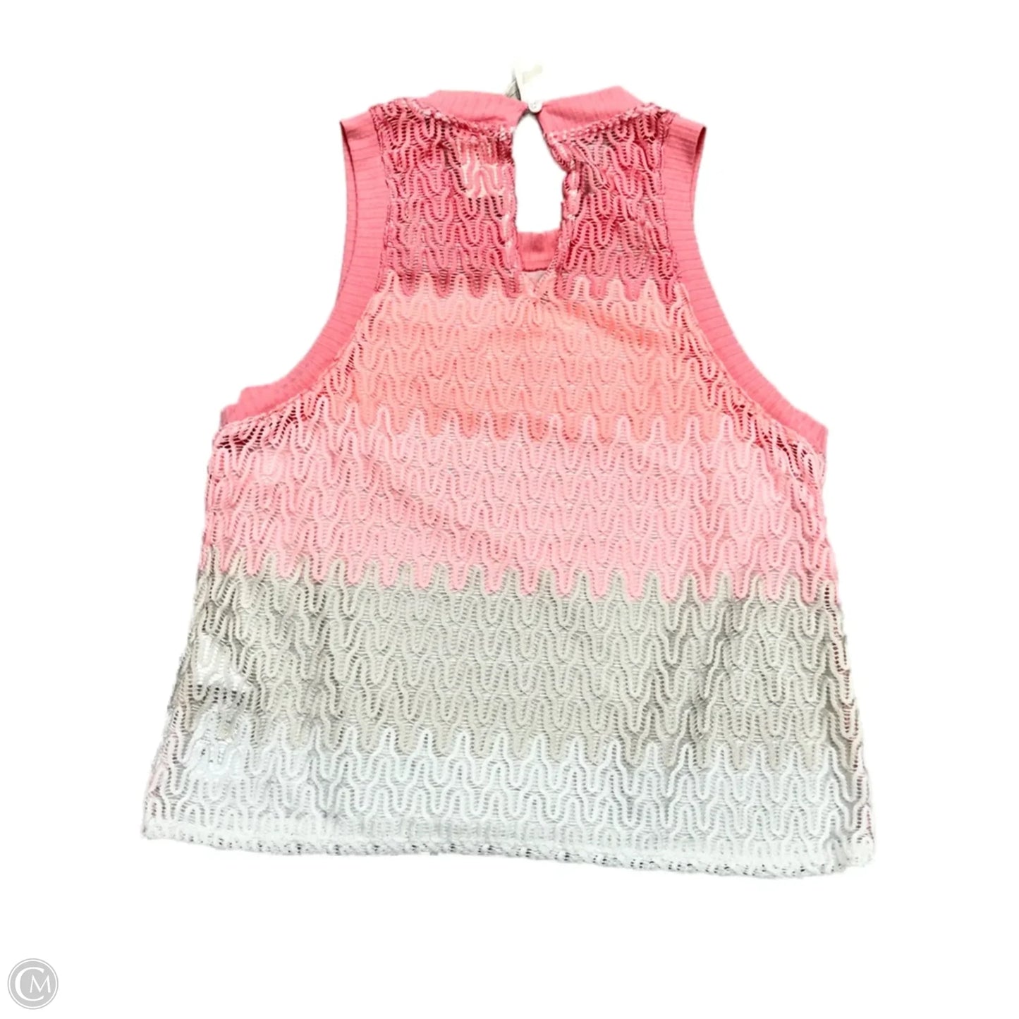 Top Sleeveless By Anthropologie In Pink & White, Size: L