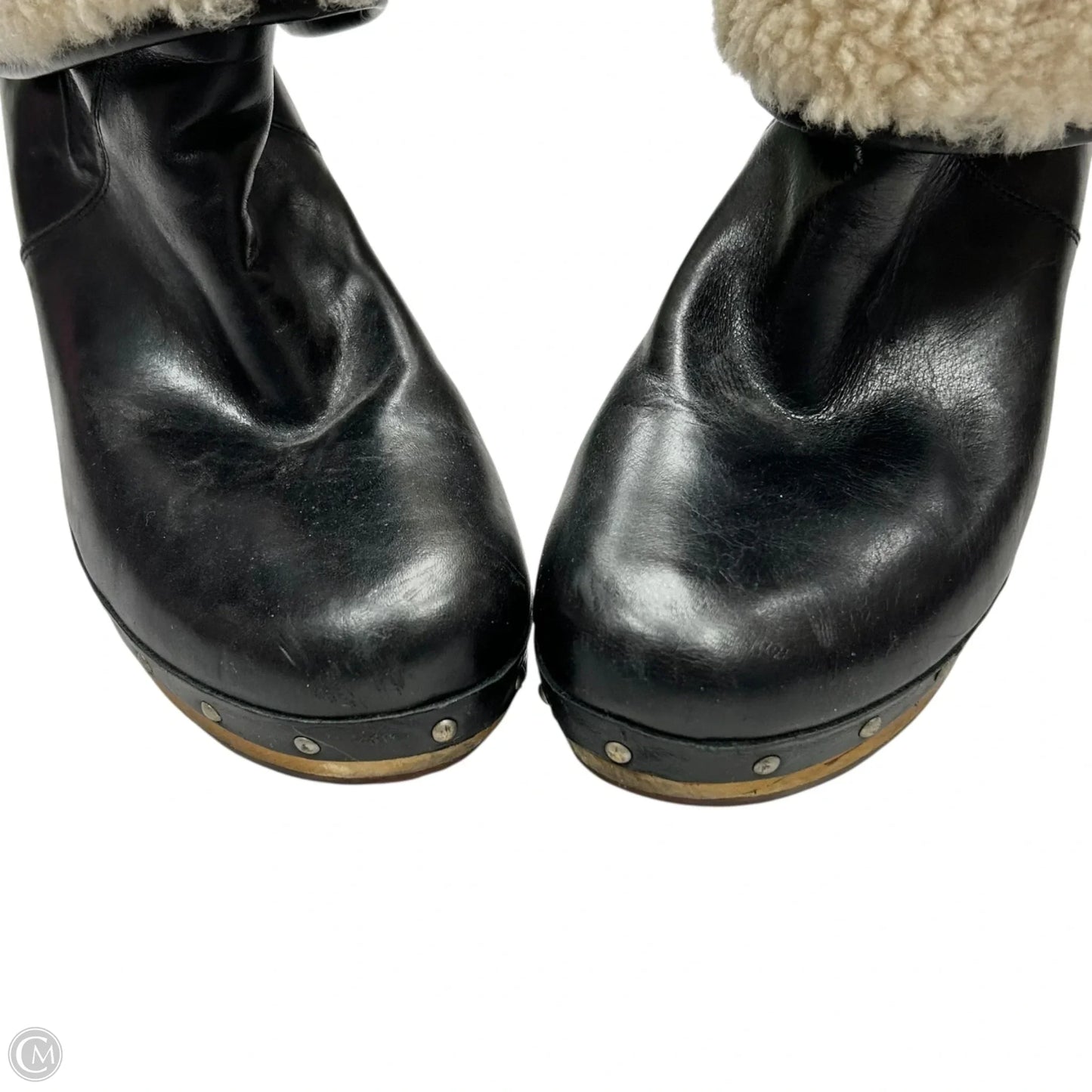 Boots Designer By Ugg In Black & Cream, Size: 7