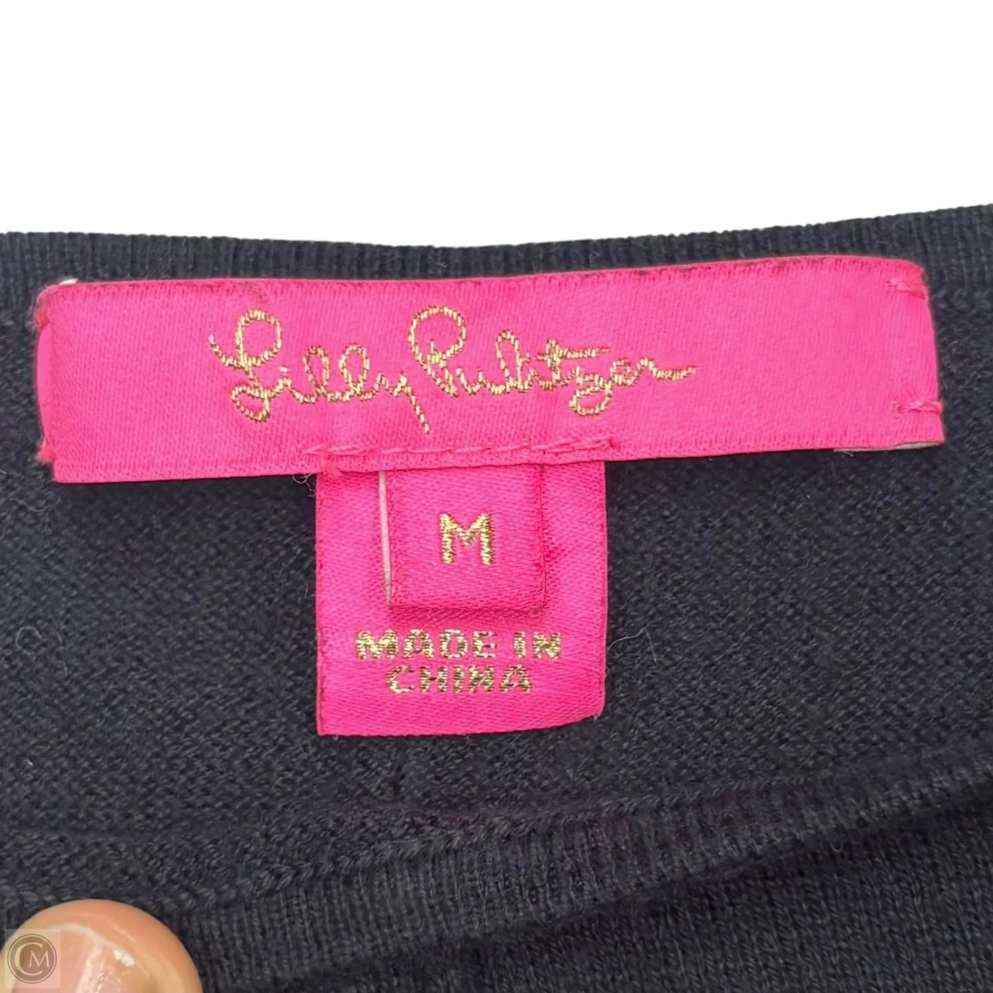 Top Long Sleeve Designer By Lilly Pulitzer In Black, Size: M