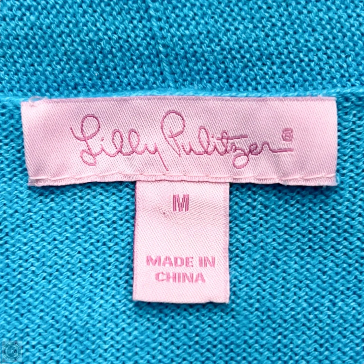 Sweater Cardigan Designer By Lilly Pulitzer In Blue, Size: M