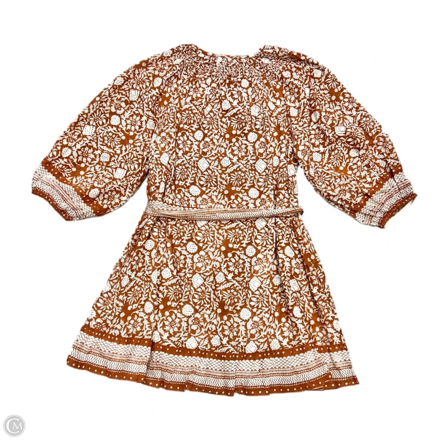 Dress Casual Short By Cleobella In Orange & White, Size: S