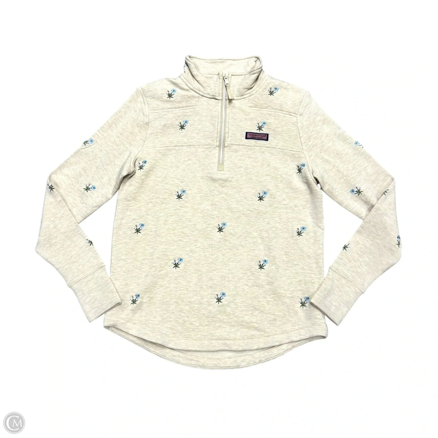 Sweatshirt Collar By Vineyard Vines In Tan, Size: S