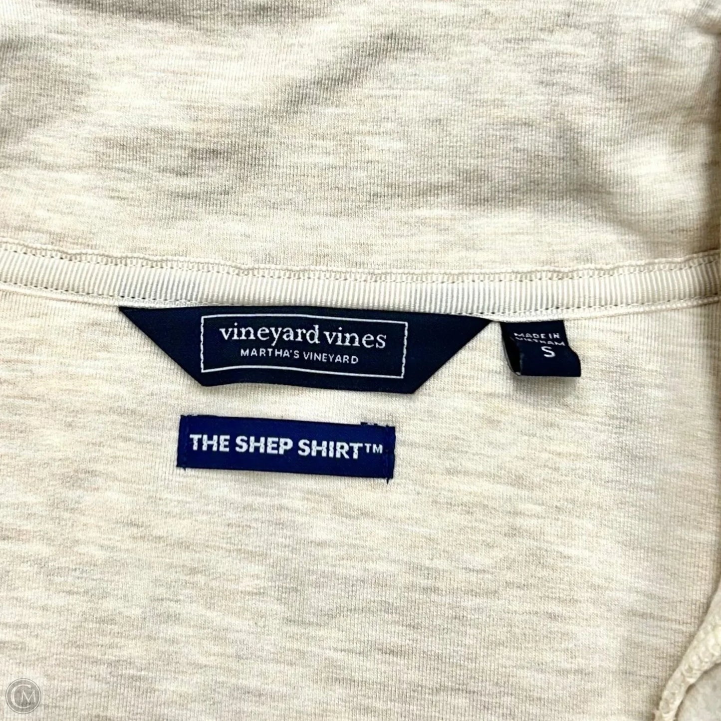 Sweatshirt Collar By Vineyard Vines In Tan, Size: S