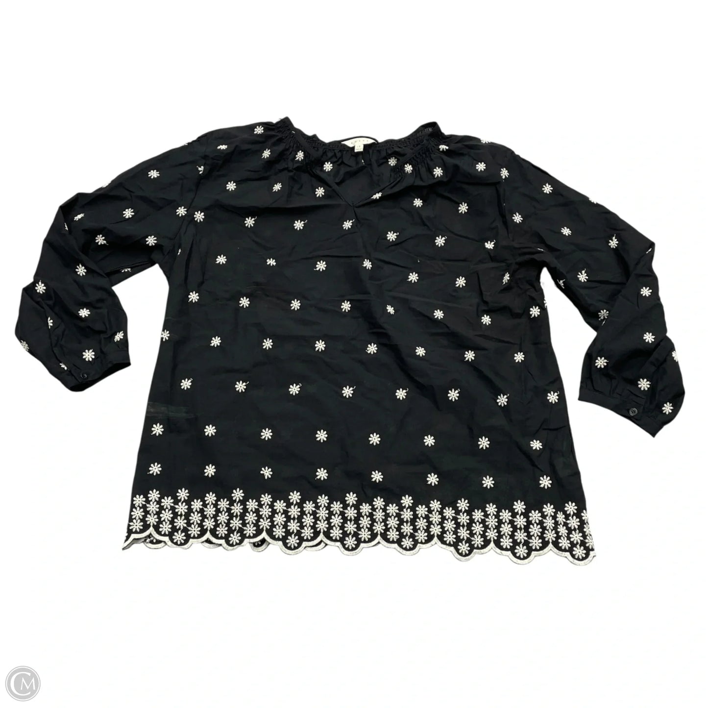 Top Long Sleeve By Adiva In Black & White, Size: 2x