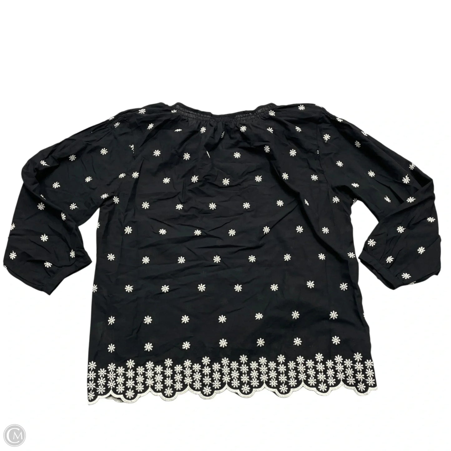 Top Long Sleeve By Adiva In Black & White, Size: 2x