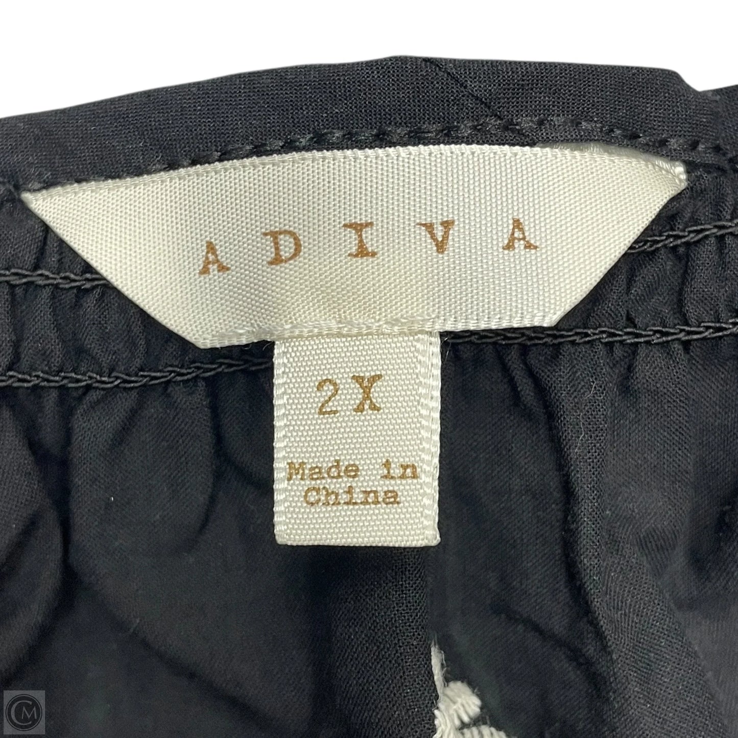 Top Long Sleeve By Adiva In Black & White, Size: 2x