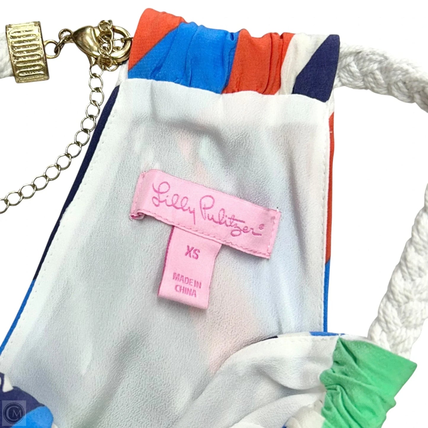 Top Sleeveless Designer By Lilly Pulitzer In Blue & Green, Size: Xs