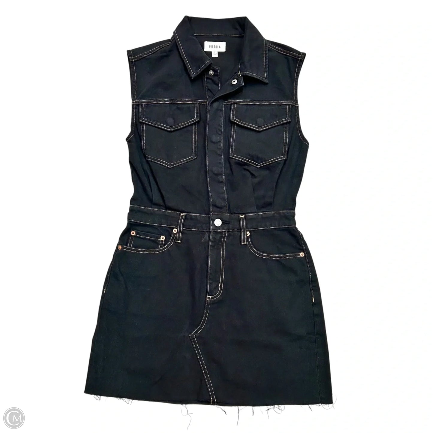 Dress Casual Short By Pistola In Black Denim, Size: S