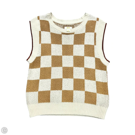 Sweater Short Sleeve By Maeve In Tan & White, Size: S