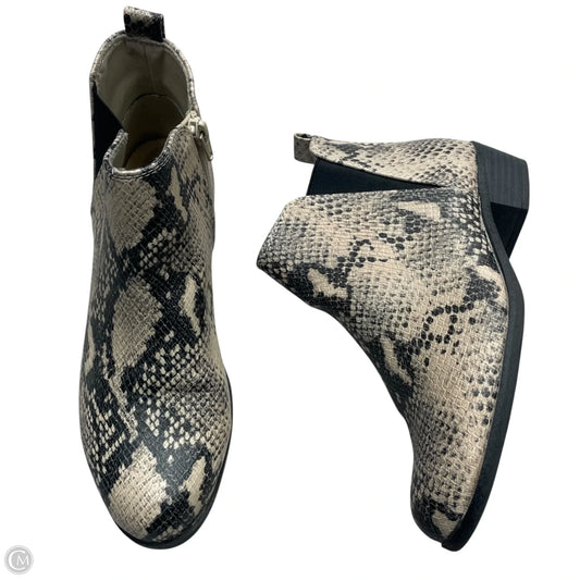 Boots Ankle Heels By So In Snakeskin Print, Size: 8