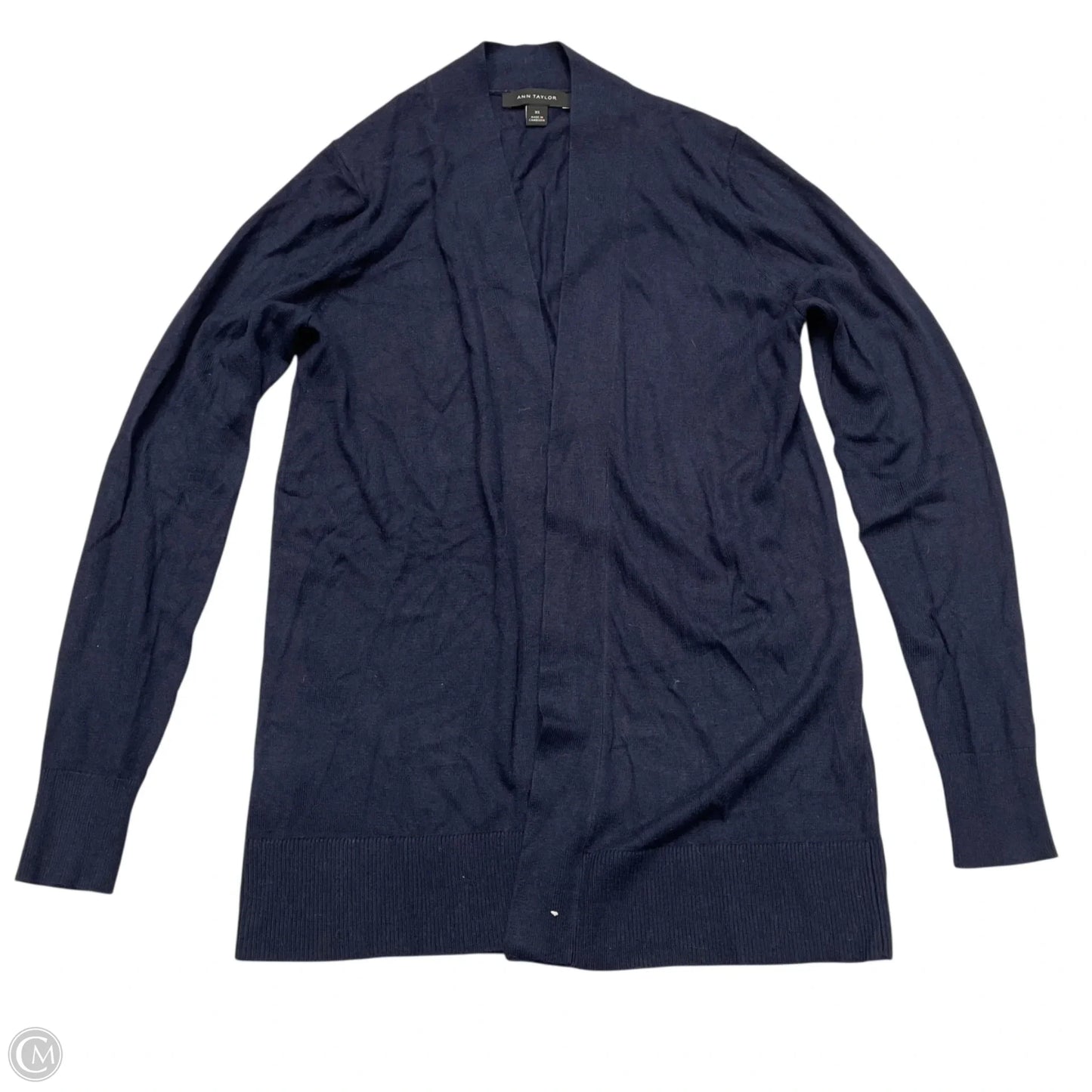 Sweater Cardigan By Ann Taylor In Navy, Size: Xs