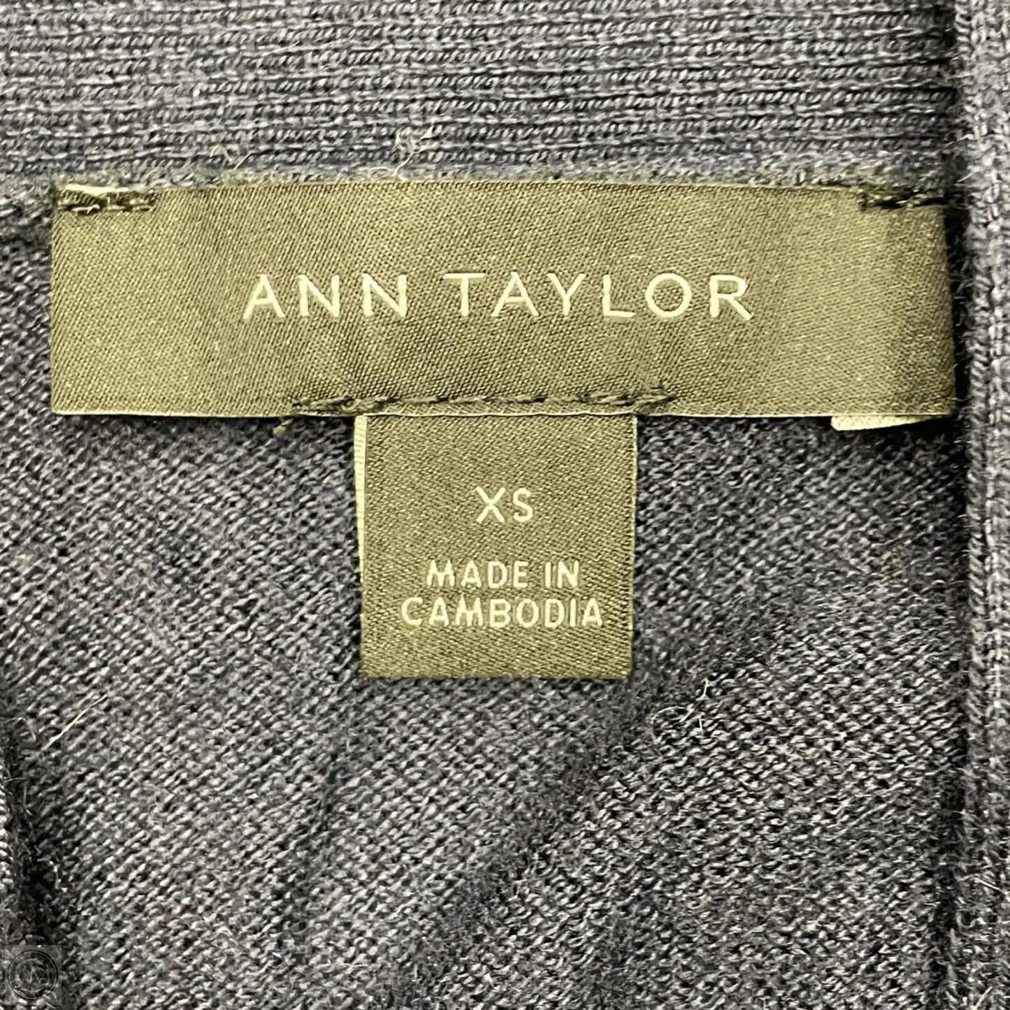 Sweater Cardigan By Ann Taylor In Navy, Size: Xs