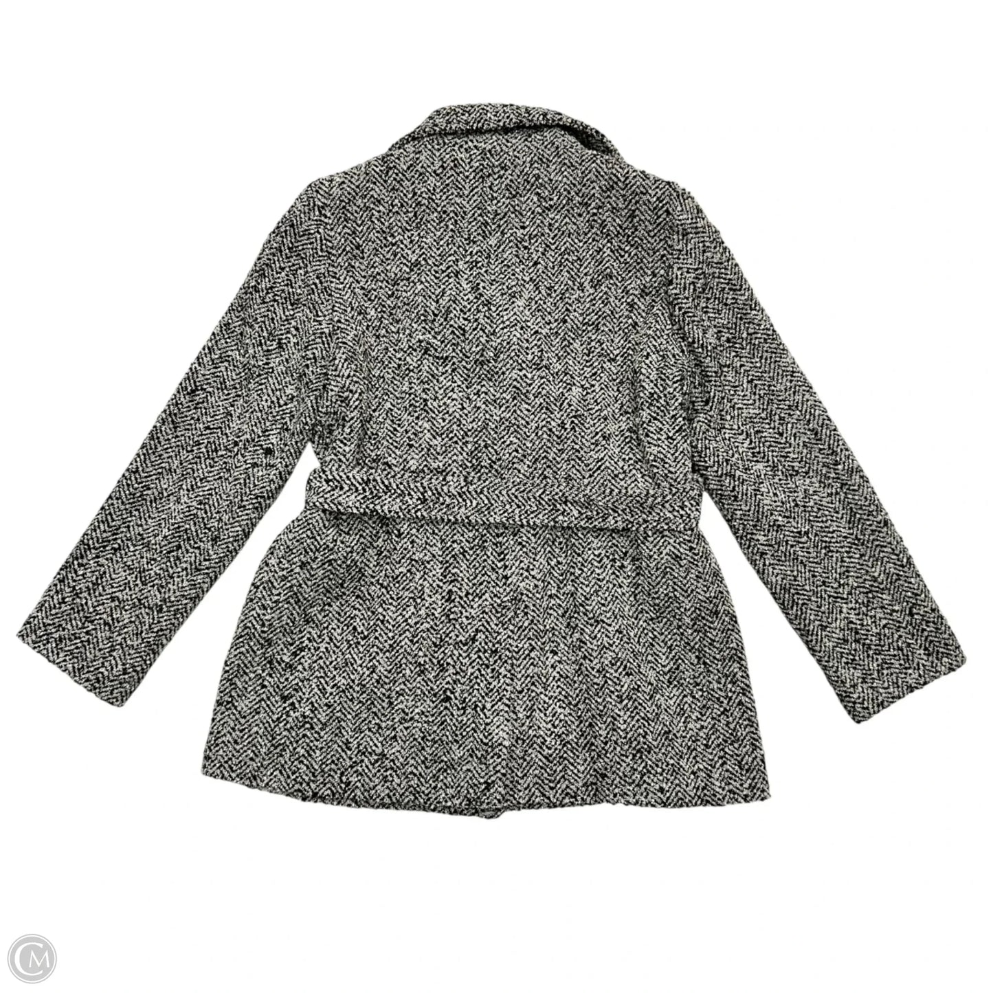 Coat Peacoat By Calvin Klein In Black & White, Size: Xl