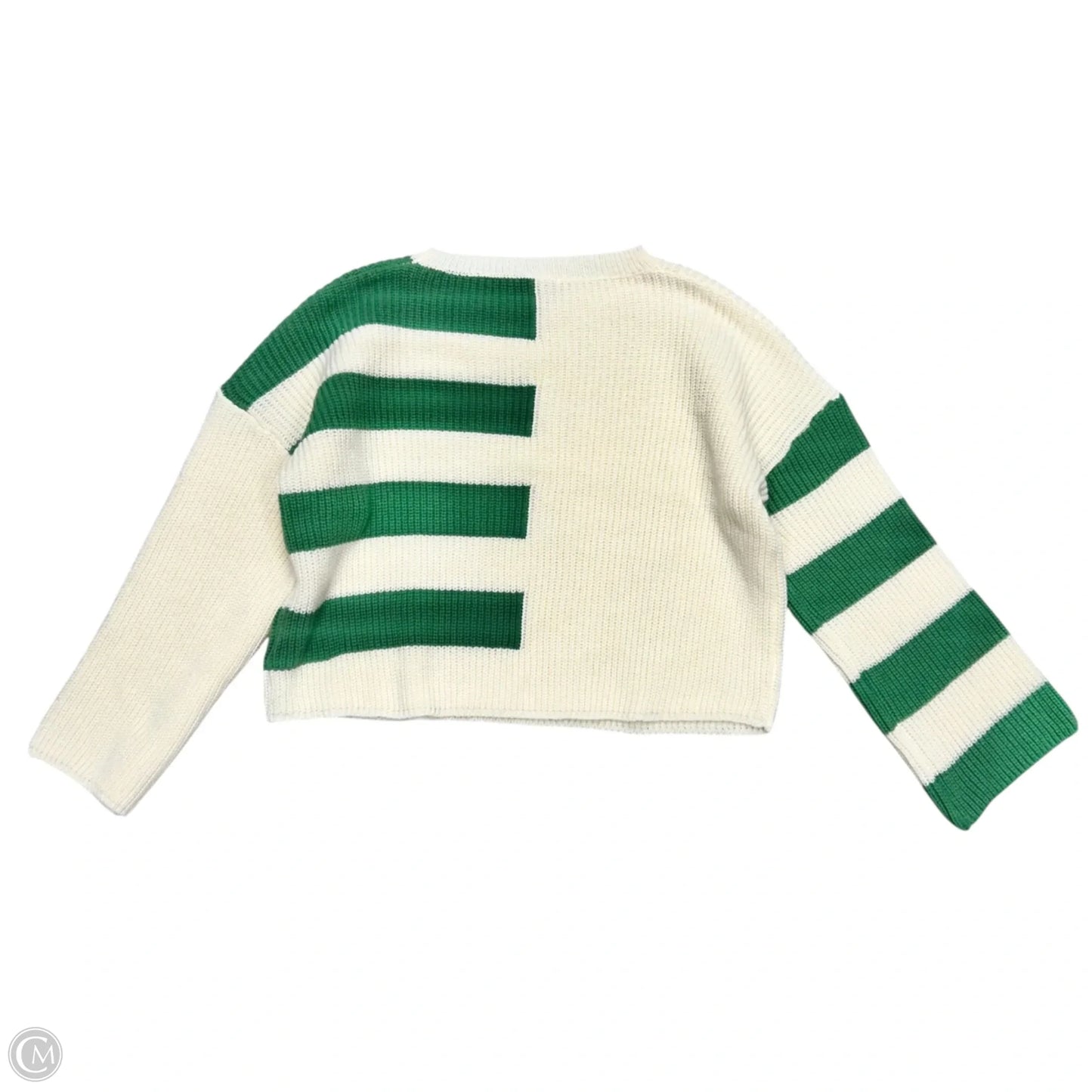 Sweater By Timing In Green & White, Size: L