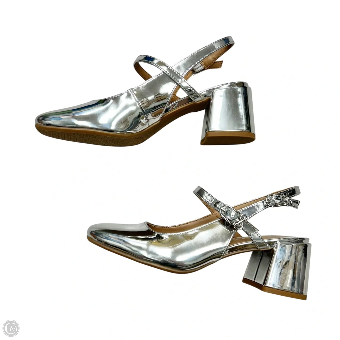 Shoes Heels Block By Sam And Libby In Silver, Size: 7