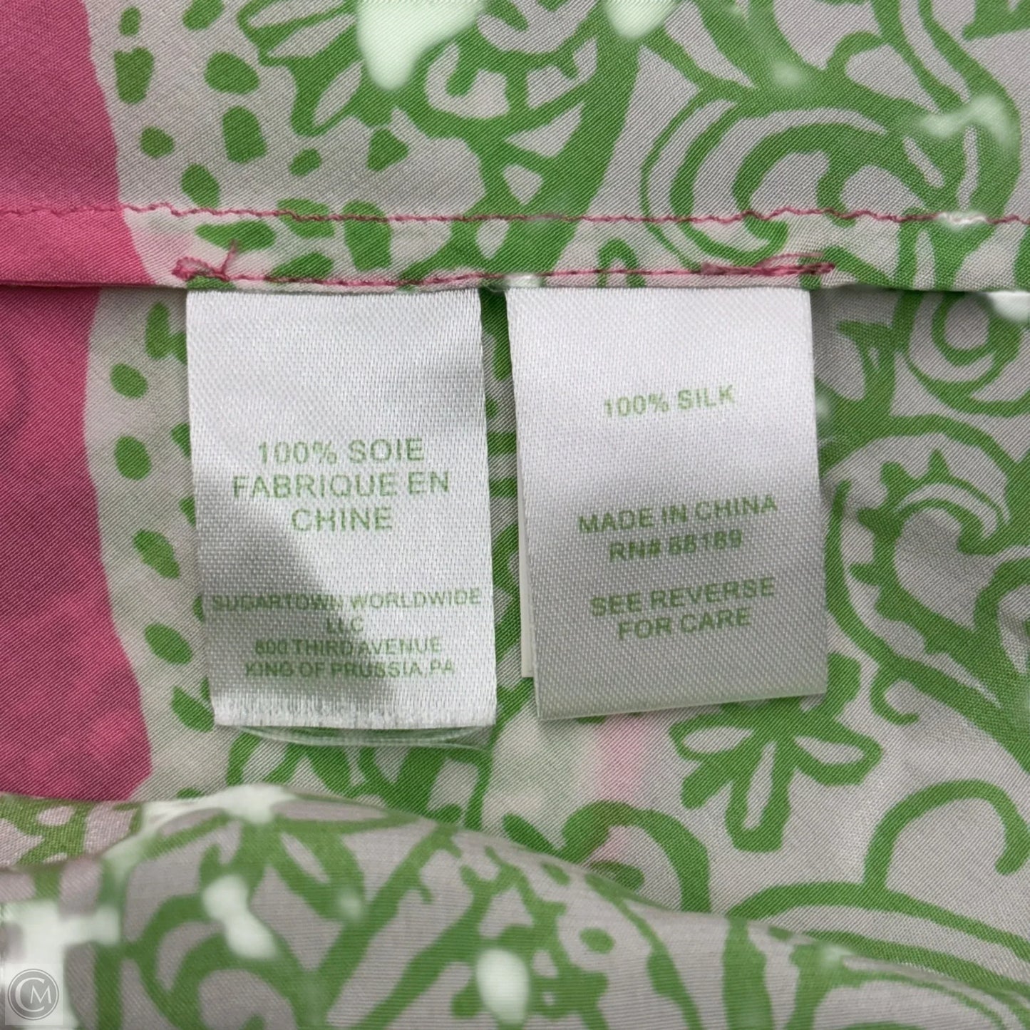 Top Sleeveless Designer By Lilly Pulitzer In Green & Pink, Size: S