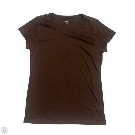 Top Short Sleeve By Alo In Brown, Size: L