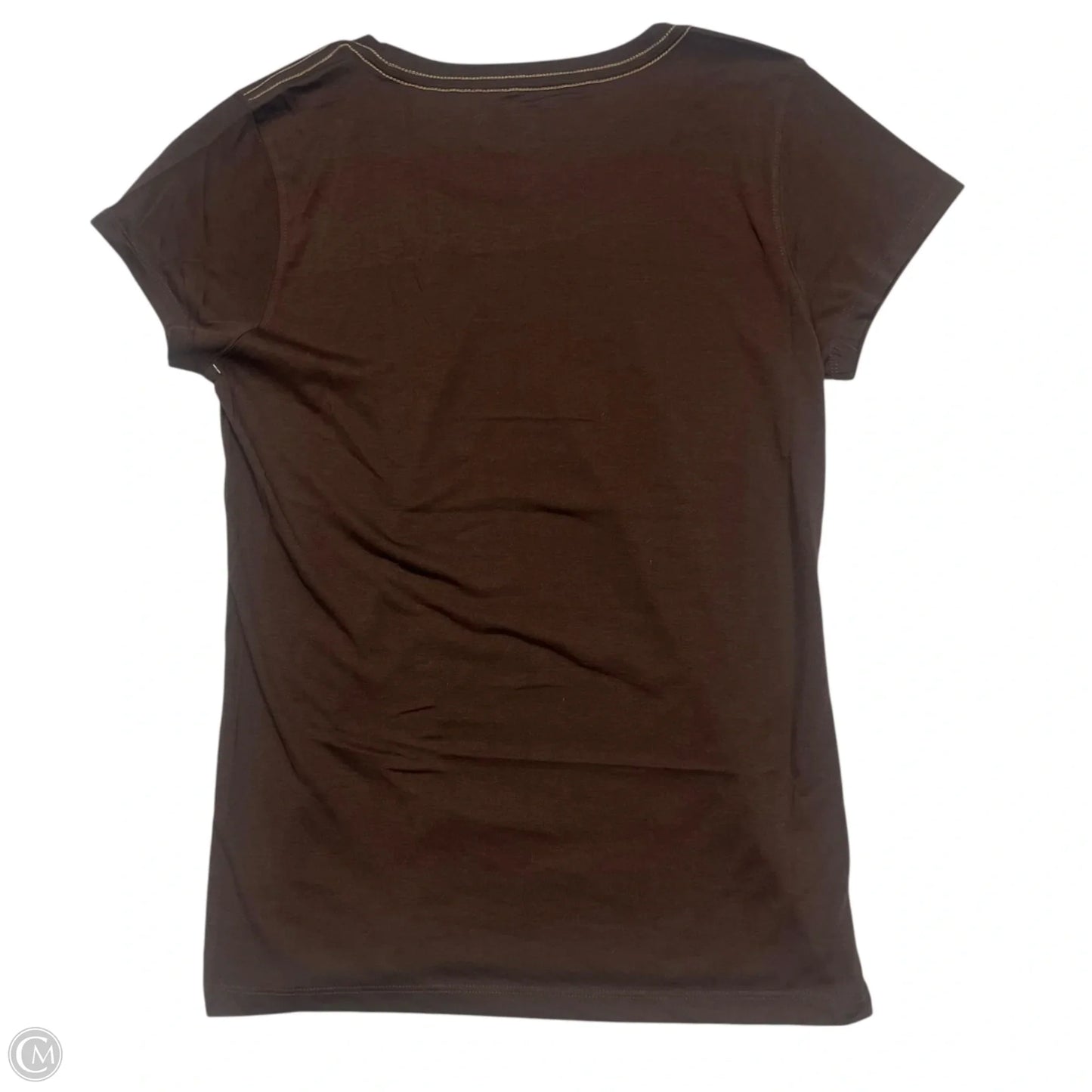 Top Short Sleeve By Alo In Brown, Size: L