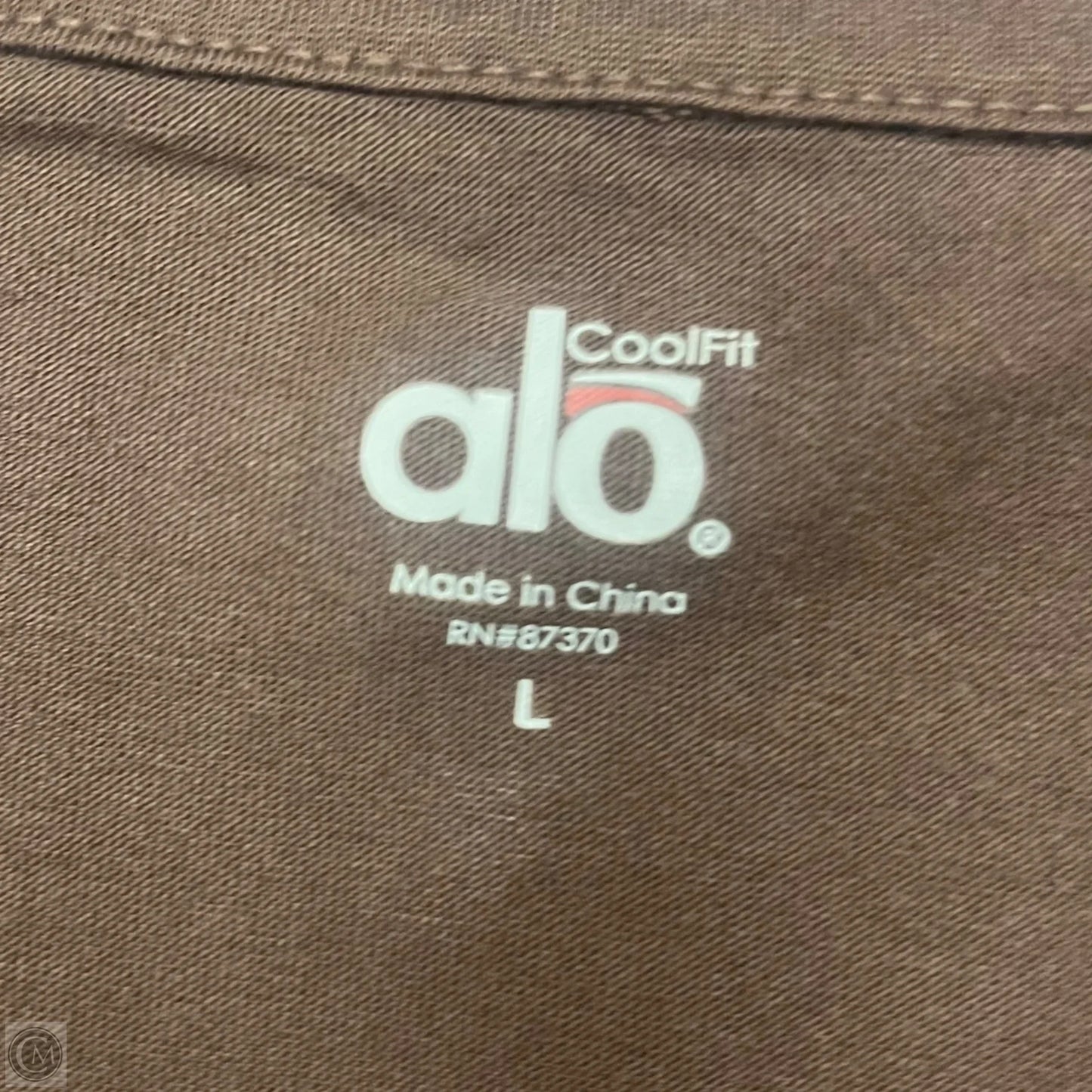 Top Short Sleeve By Alo In Brown, Size: L
