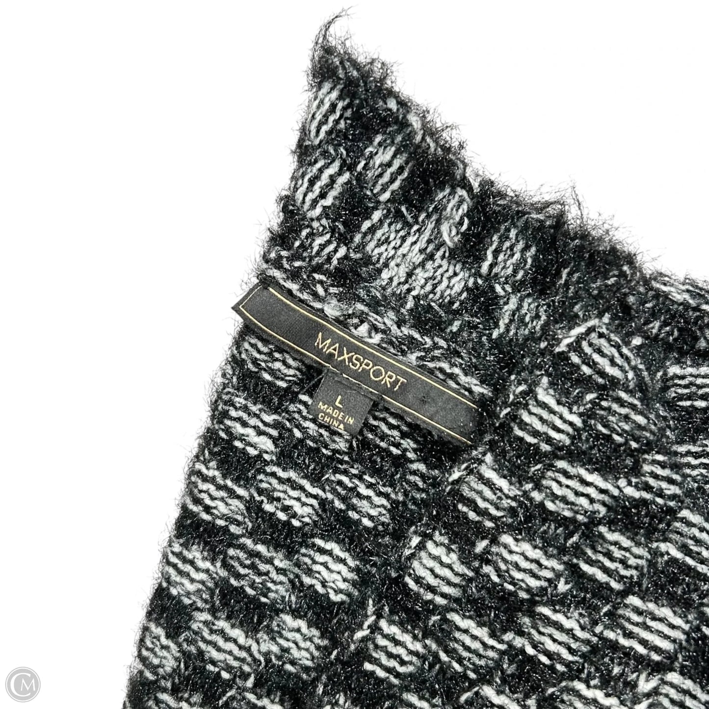 Sweater Cardigan By Maxsport In Black & Grey, Size: L