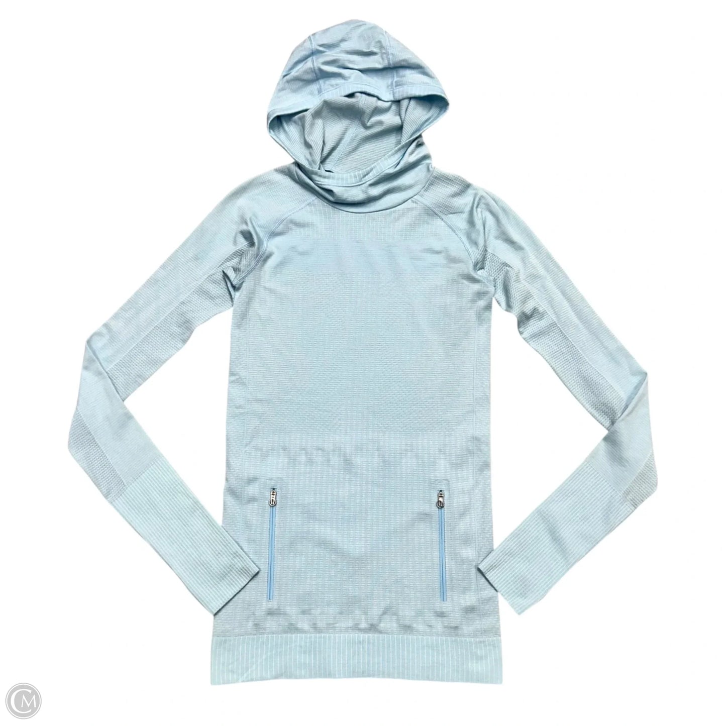 Athletic Top Long Sleeve Hoodie By Lululemon In Blue, Size: S