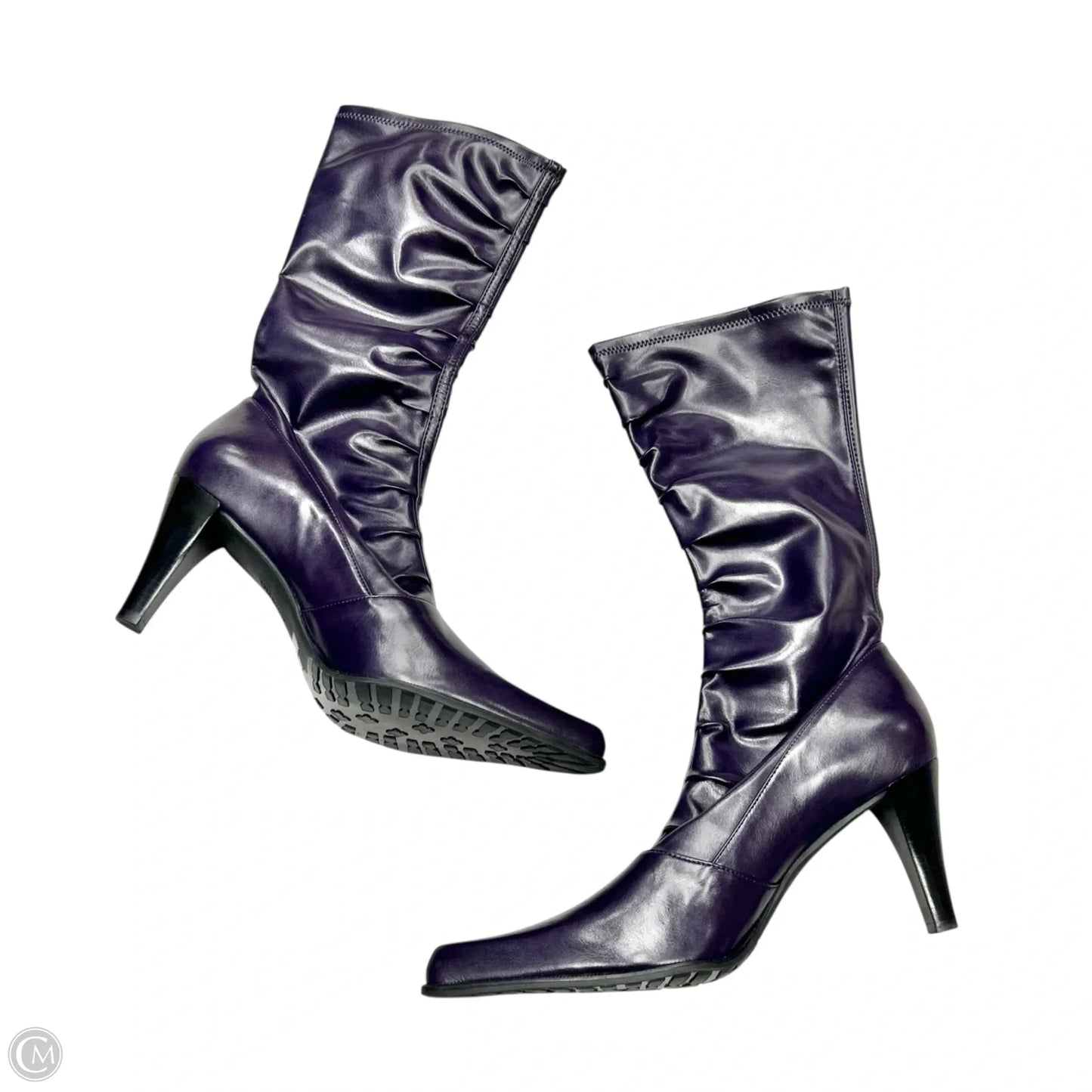 Boots Knee Heels By Franco Sarto In Purple, Size: 12