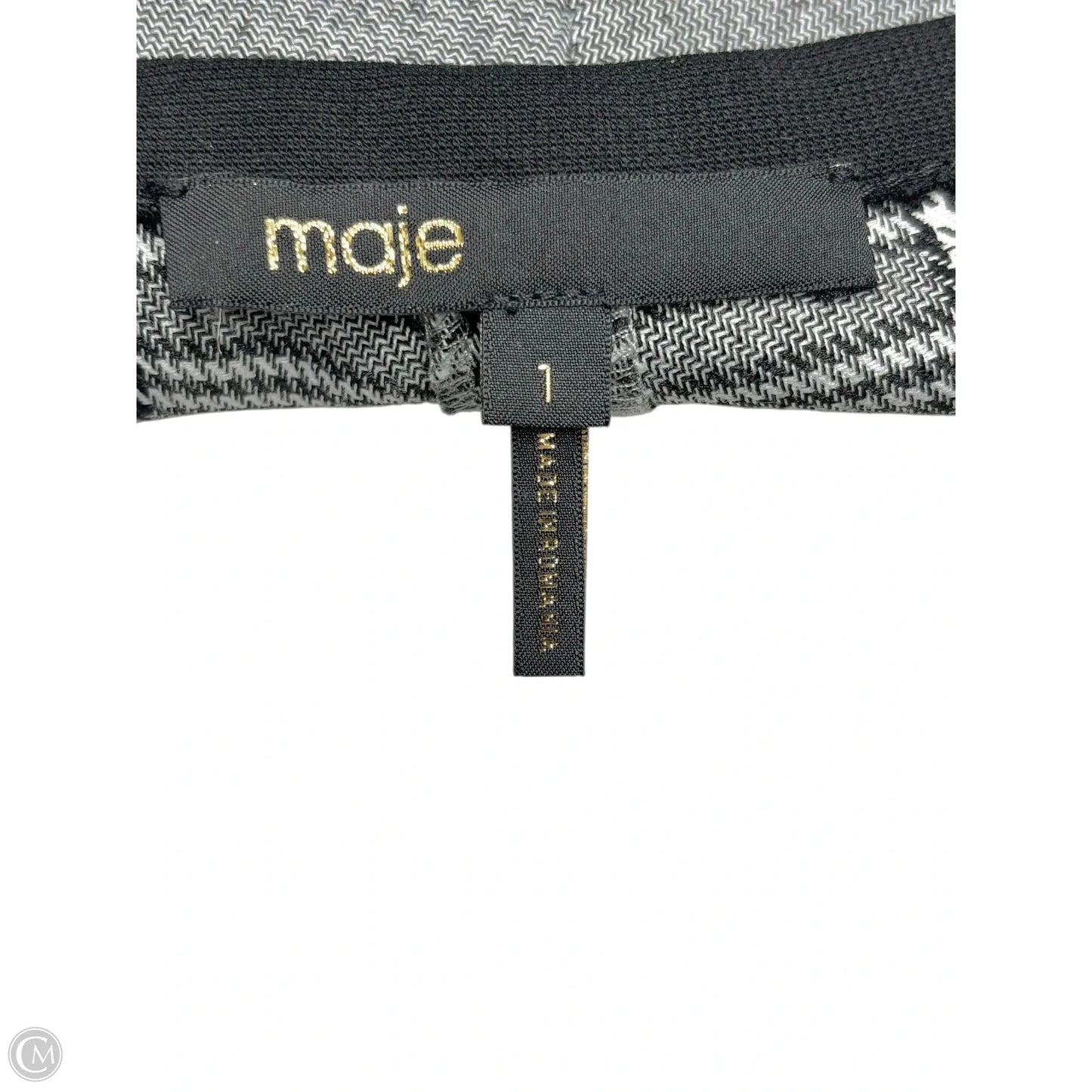 Dress Casual Short Maje In Grey & White, Size: S