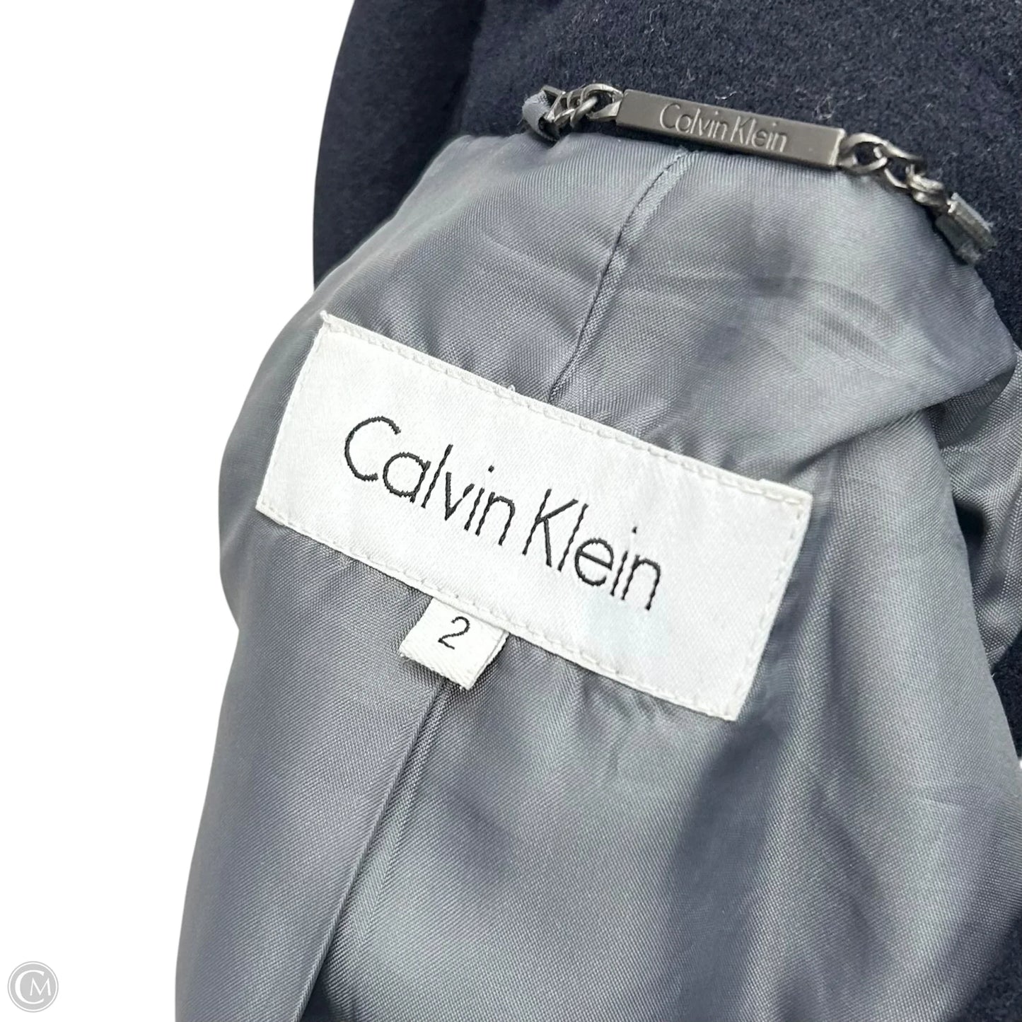 Coat Peacoat By Calvin Klein In Navy, Size: Xs