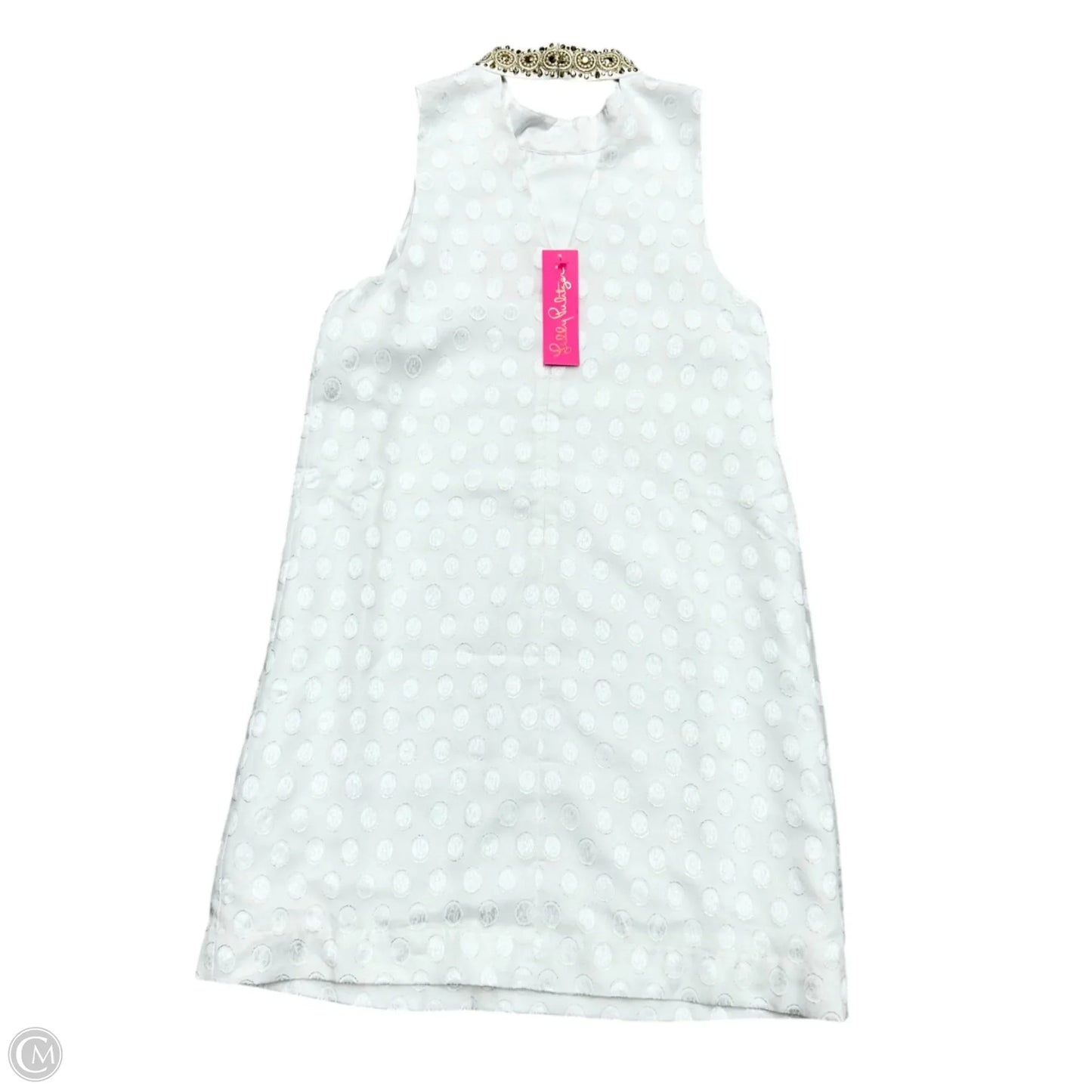 Dress Designer By Lilly Pulitzer In Gold & White, Size: M