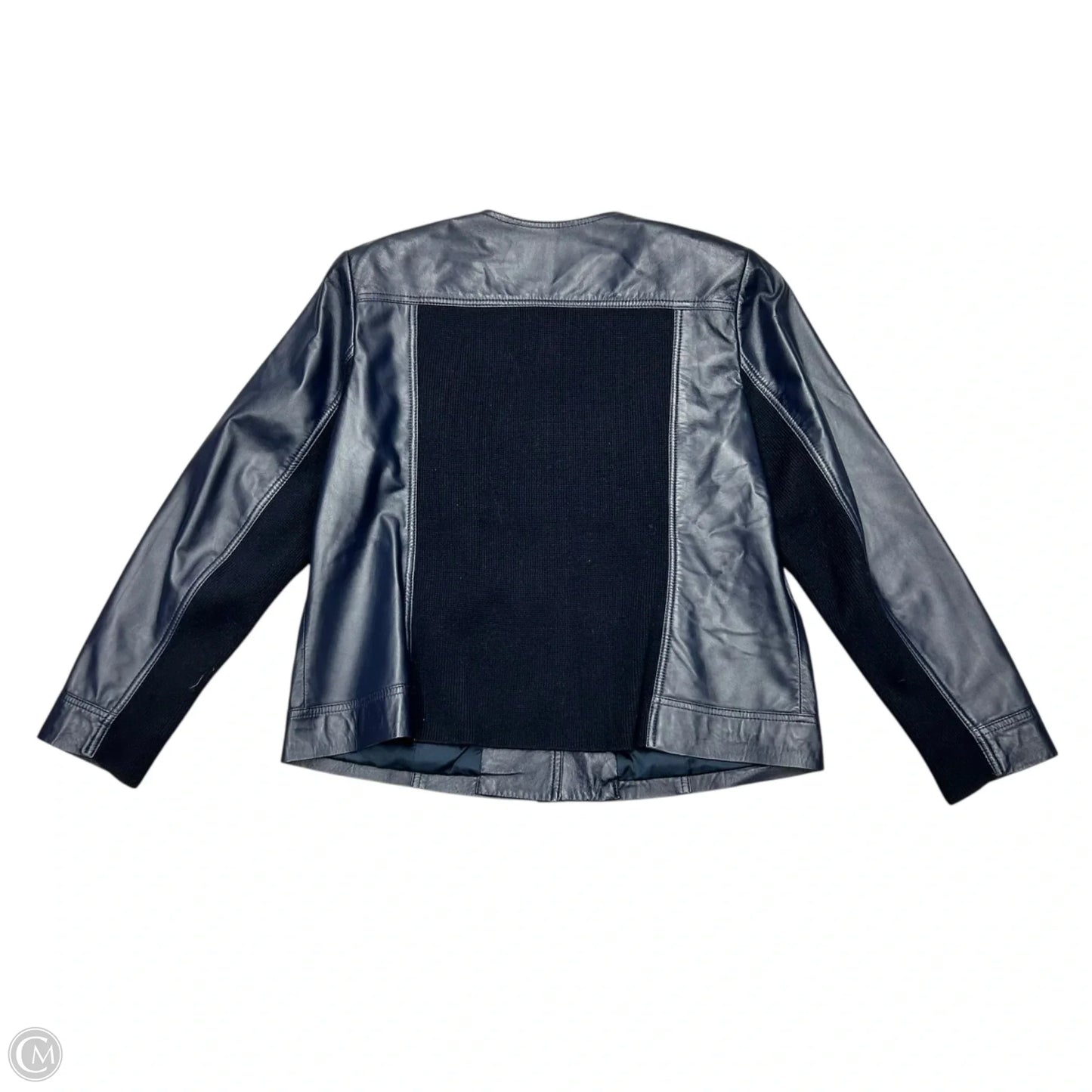 Jacket Leather By Jones New York In Navy, Size: Xl