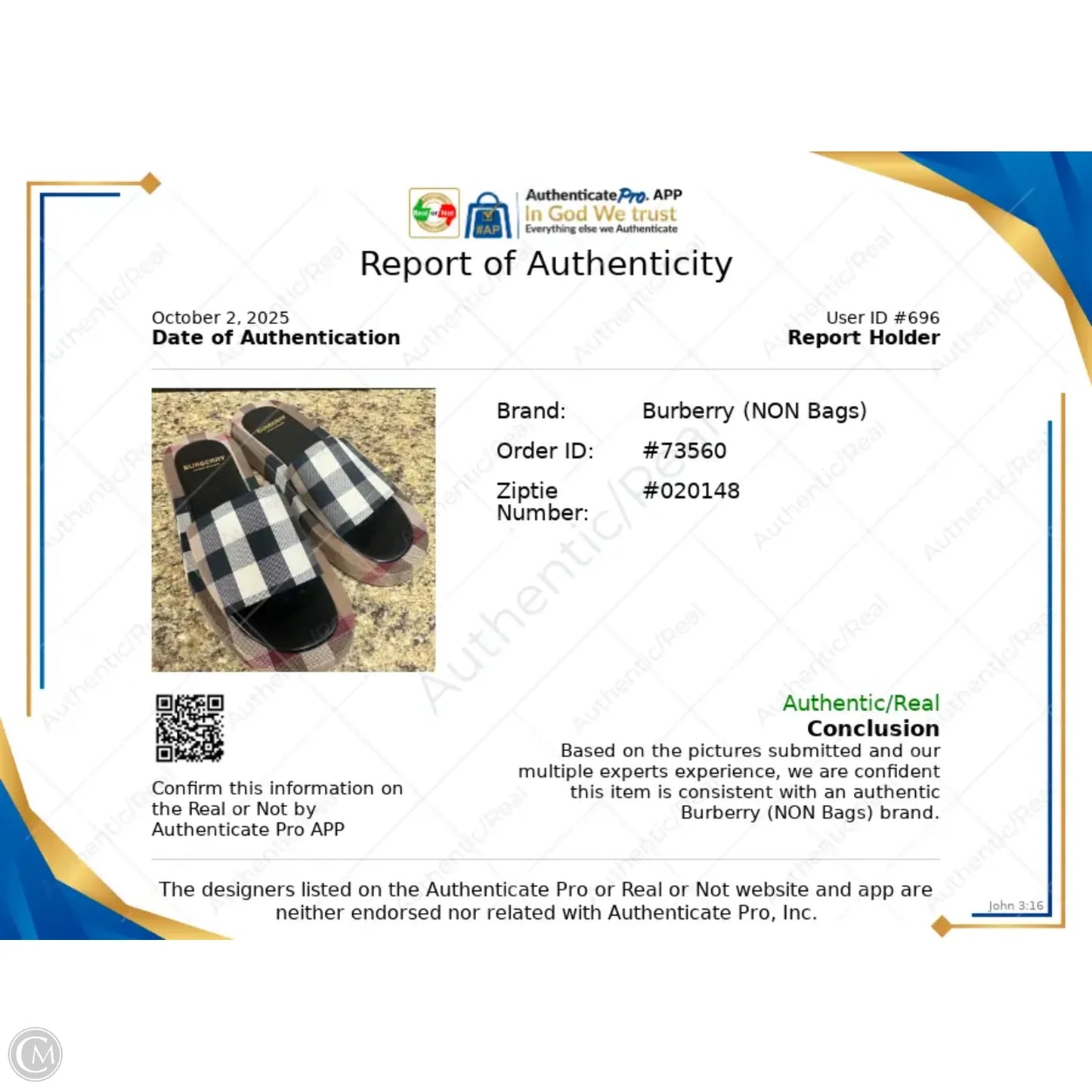 Sandals Luxury Designer By Burberry In Plaid Pattern, Size: 8.5
