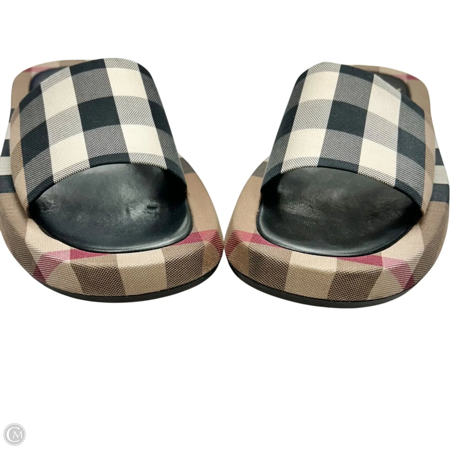 Sandals Luxury Designer By Burberry In Plaid Pattern, Size: 8.5