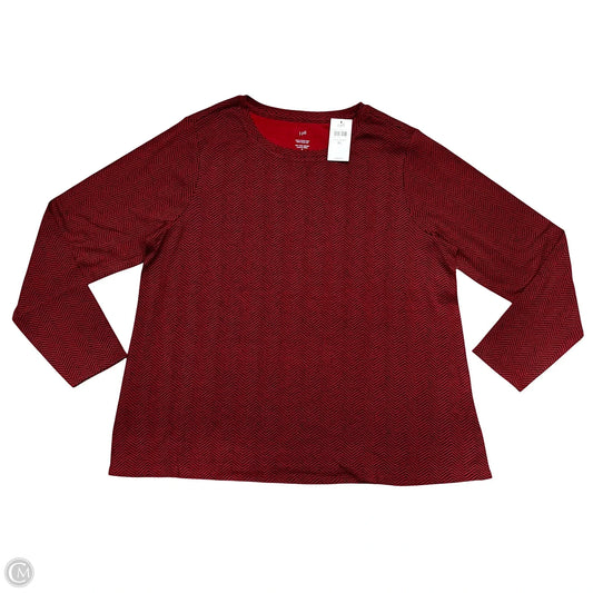 Top Long Sleeve Basic By J. Jill In Black & Red, Size: Xl