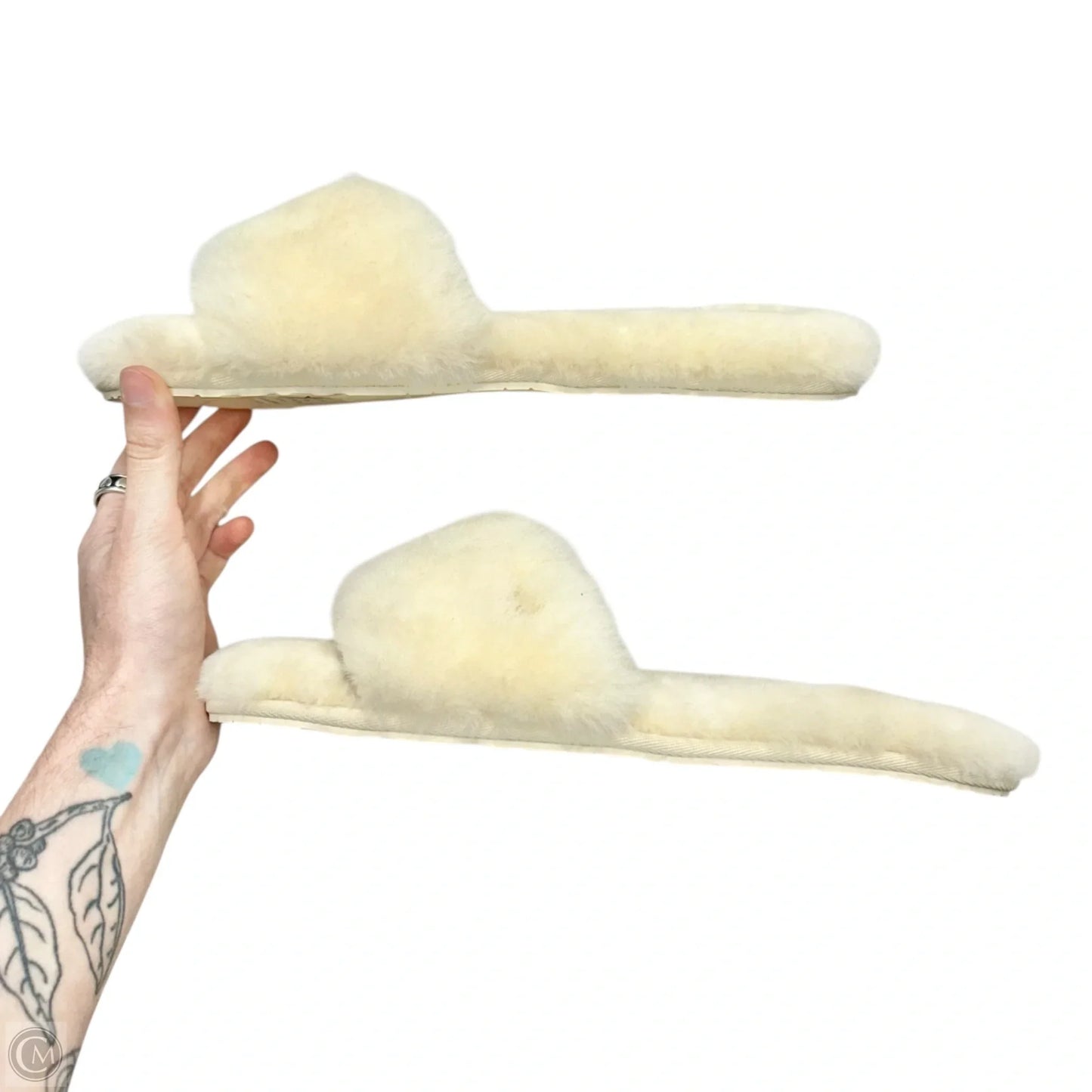 Slippers Designer By Ugg In Cream, Size: 9